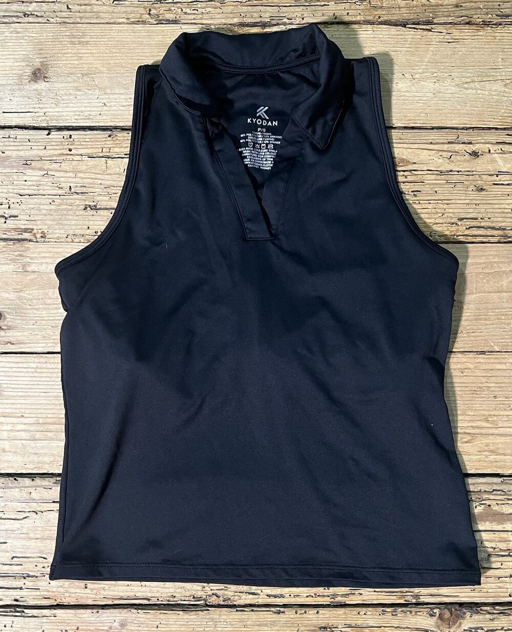 Kyodan Women’s Size P/S Black Polo Golf Sleeveless Shirt NWOT